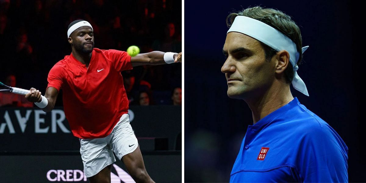 Frances Tiafoe and Roger Federer at the Laver Cup - Getty 