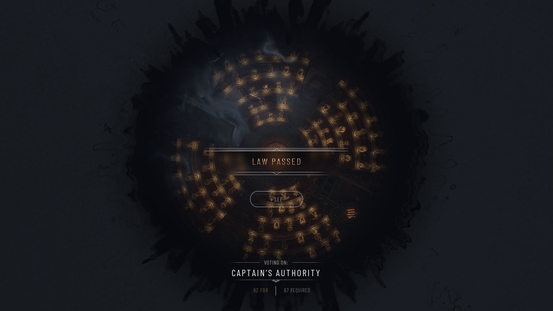 Pass the Captain&#039;s Authority in Frostpunk 2 during a Civil War to enforce your rule (Image via 11 Bit Studios)