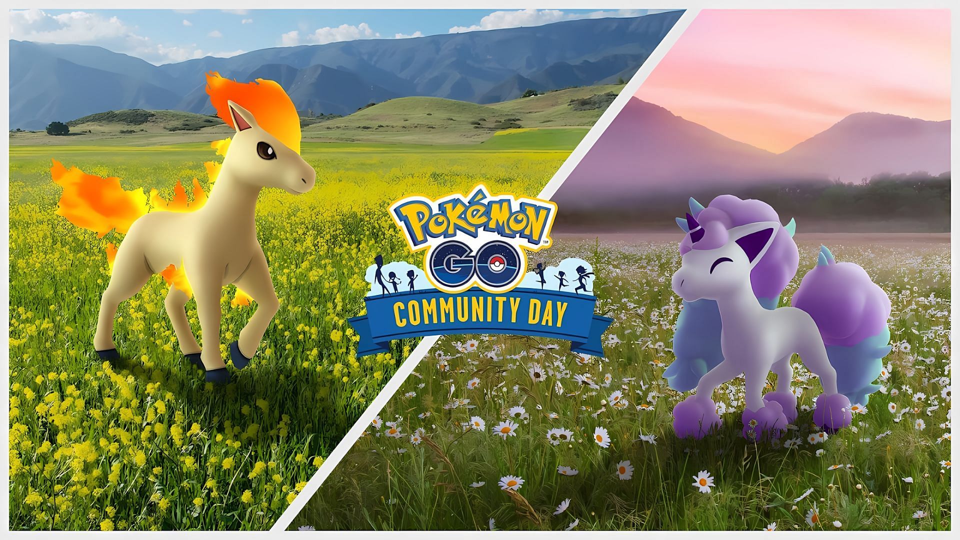 Ponyta and Galarian Ponyta will be featuring in the upcoming Community Day (Image via The Pokemon Company)