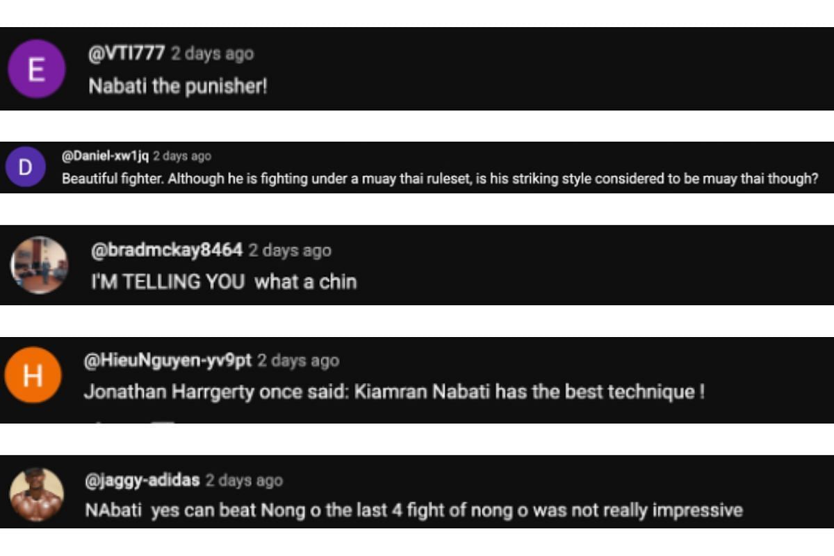 Screenshot of fans&#039; comments