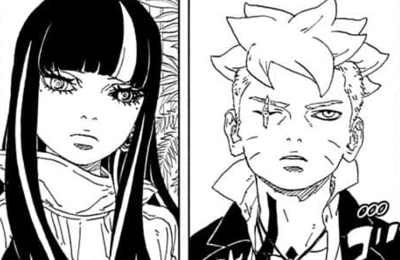 Eida and Boruto as seen in the manga (Image via Shueisha)