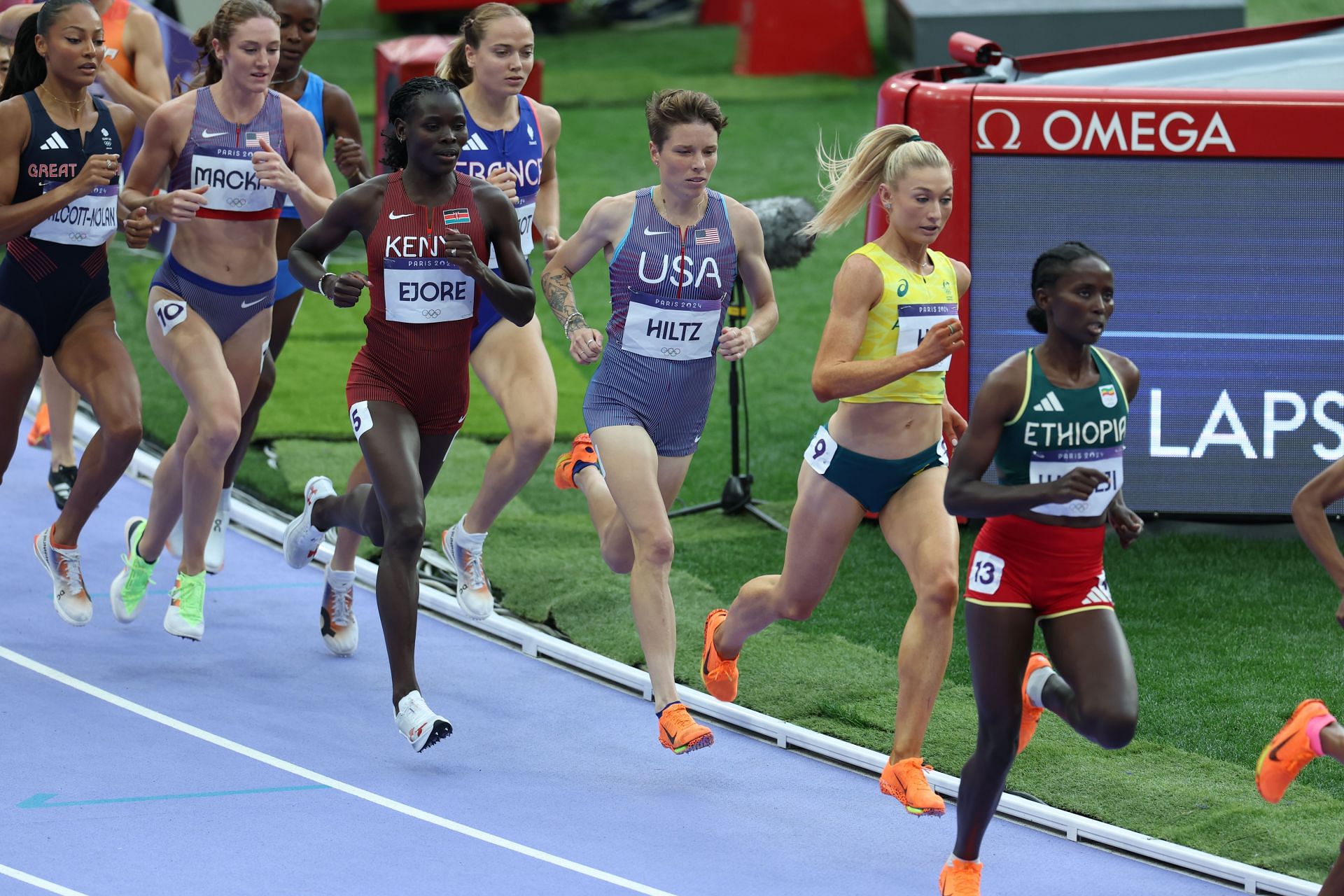 Nikki Hiltz in action during the women&#039;s 1500m semifinals at the Paris Olympics 2024 [Image Source: Getty]