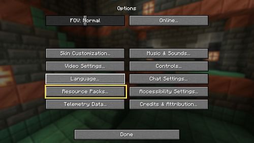 Open the Resource Packs folder to add more resource packs (Image via Mojang Studios)