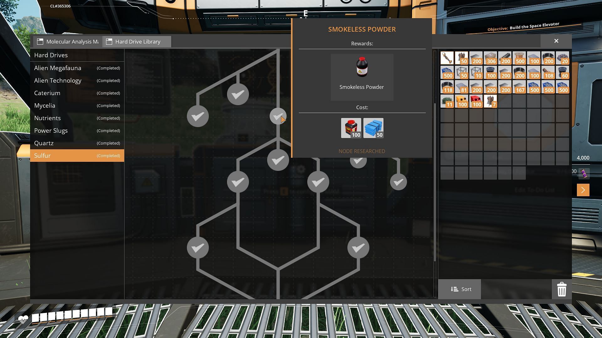 Smokeless Powder is a part of the Sulfur Research tree (Image via Coffee Stain Studios)