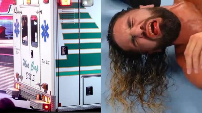 Bronson Reed reacts after WWE removes him from RAW; he's already severely injured Braun Strowman, Seth Rollins, and another star