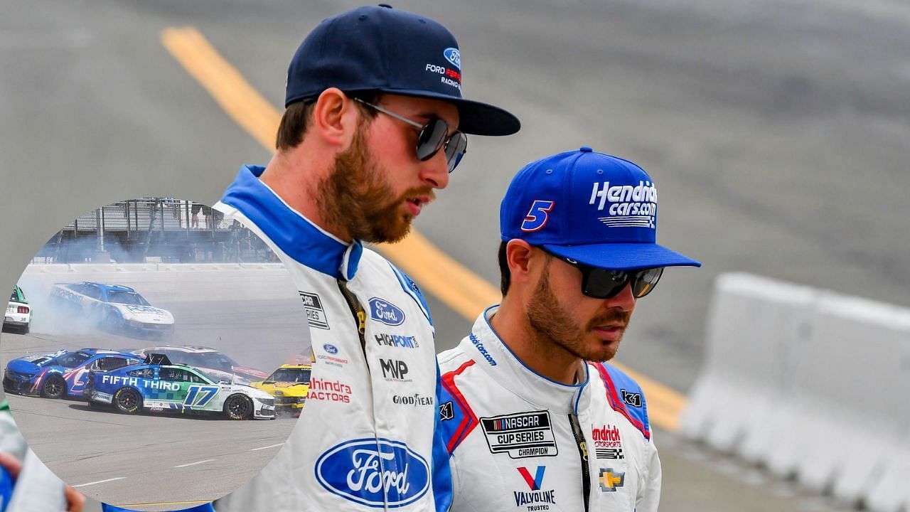 NASCAR stars Chase Briscoe and Kyle Larson (Image Source: Getty and IMAGN) 