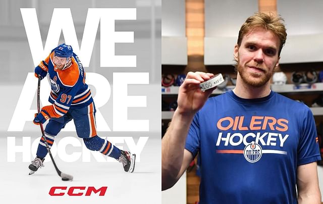 Fans troll Connor McDavid for posting CCM commercial (Images via CCM Hockey, Connor McDavid IG)