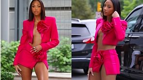 WATCH: Jaylen Brown's girlfriend Kysre Gondrezick turns heads in pink outfit during NYFW