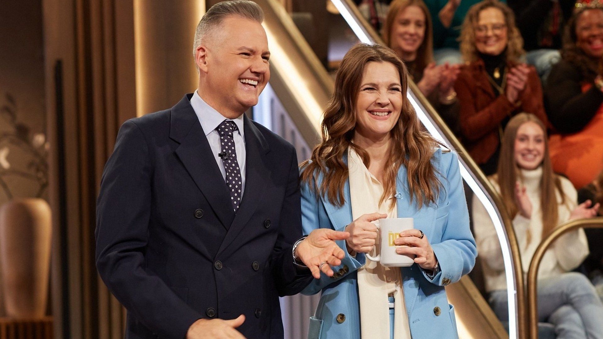 Drew Barrymore and Ross Mathews seen hosting the talk show (Image via Facebook/@The Drew Barrymore Show)