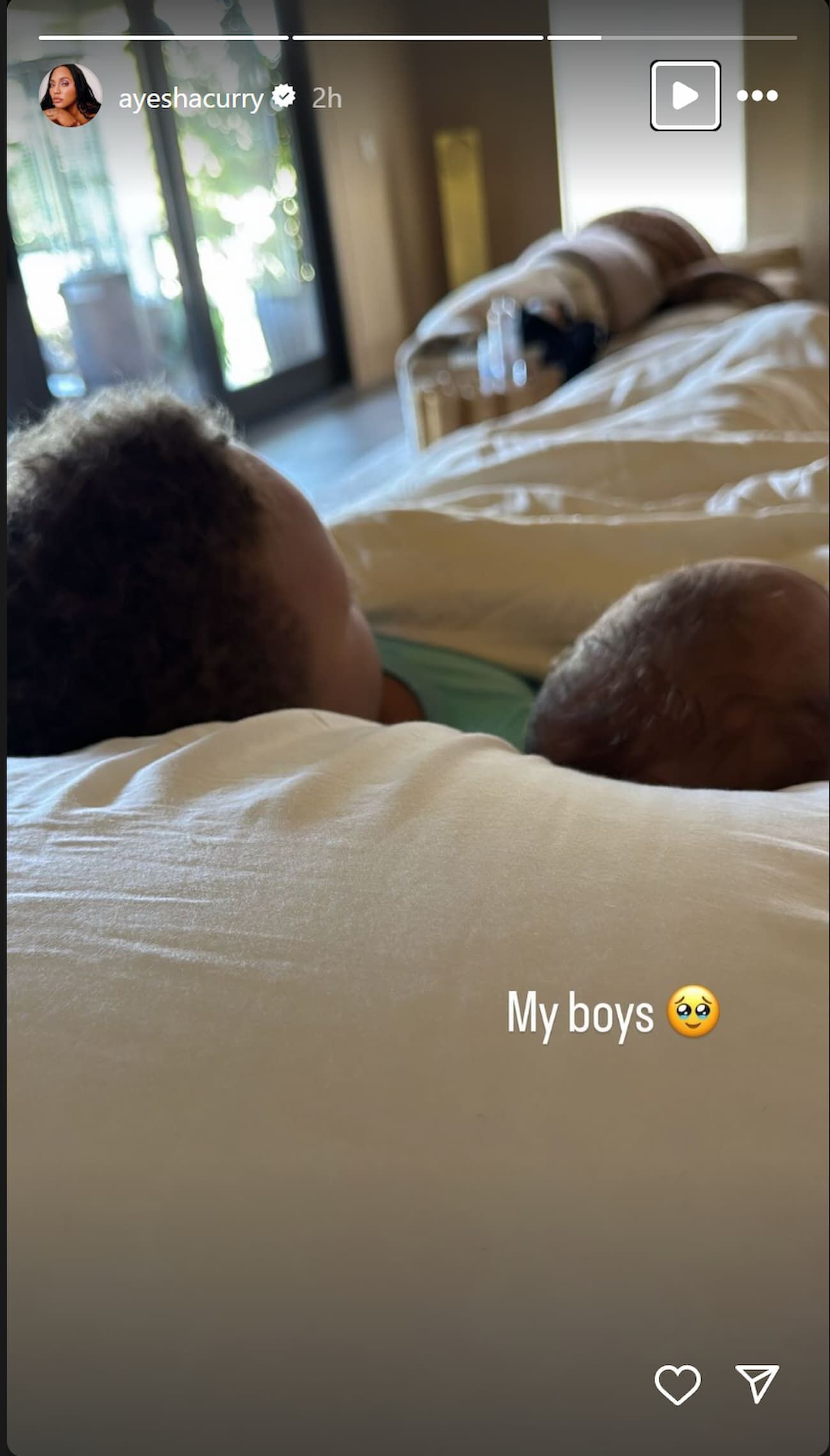 Ayesha Curry&#039;s IG story featuring sons Canon and Caius (Photo credits: Ayesha Curry&#039;s Instagram)