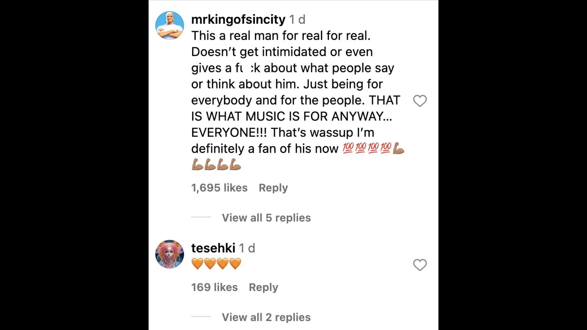 Social media users applauded the rapper for performing at the pride event with true intentions. (Image via Instagram)