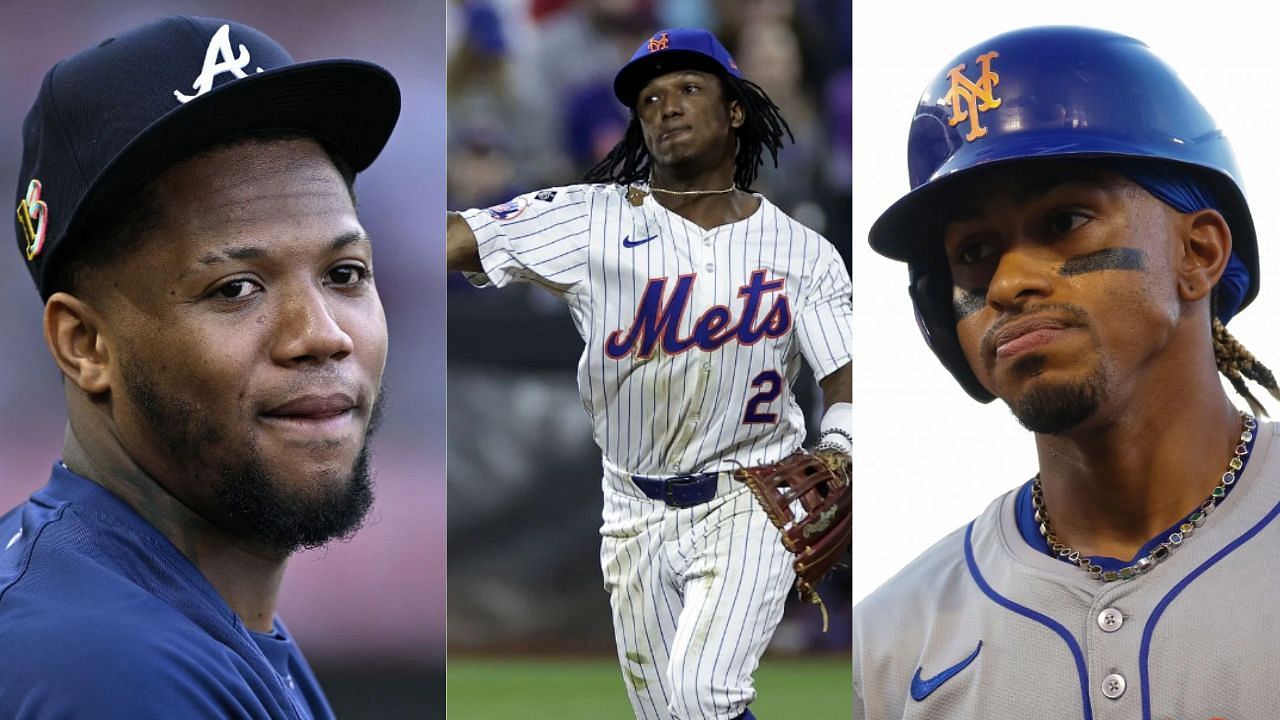 Ronald Acuna Jr. (L), Luisangel Acuna (C), Francisco Lindor (R) (Images from - Getty) 