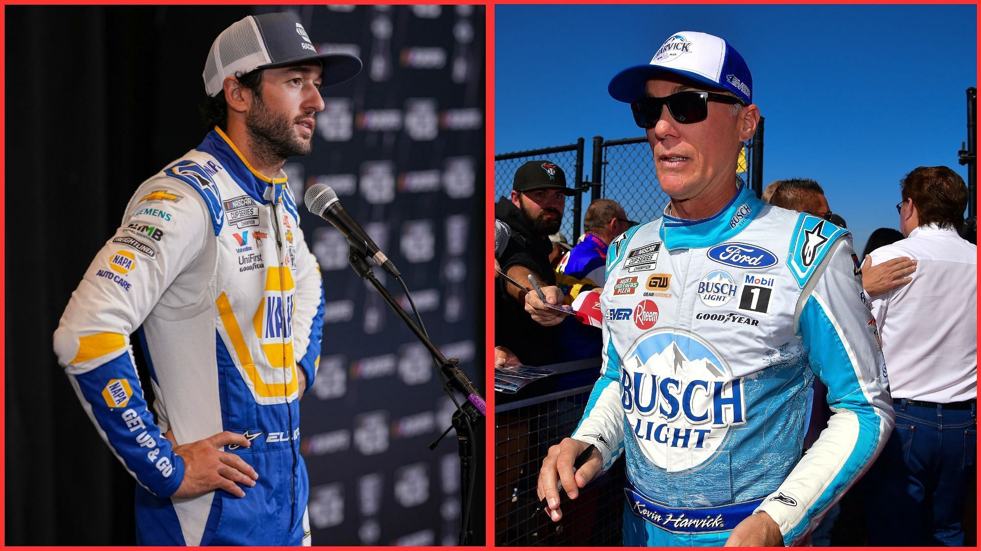 Chase Elliott [left], Kevin Harvick [Right] [All images from Imagn, Getty]