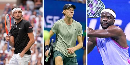 (From L-R) Taylor Fritz, Jannik Sinner, Frances Tiafoe [Source: Getty]