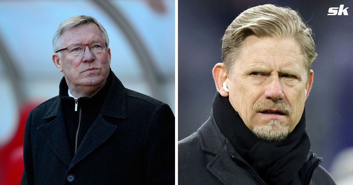 Manchester United boss Erik ten Hag and Peter Schmeichel