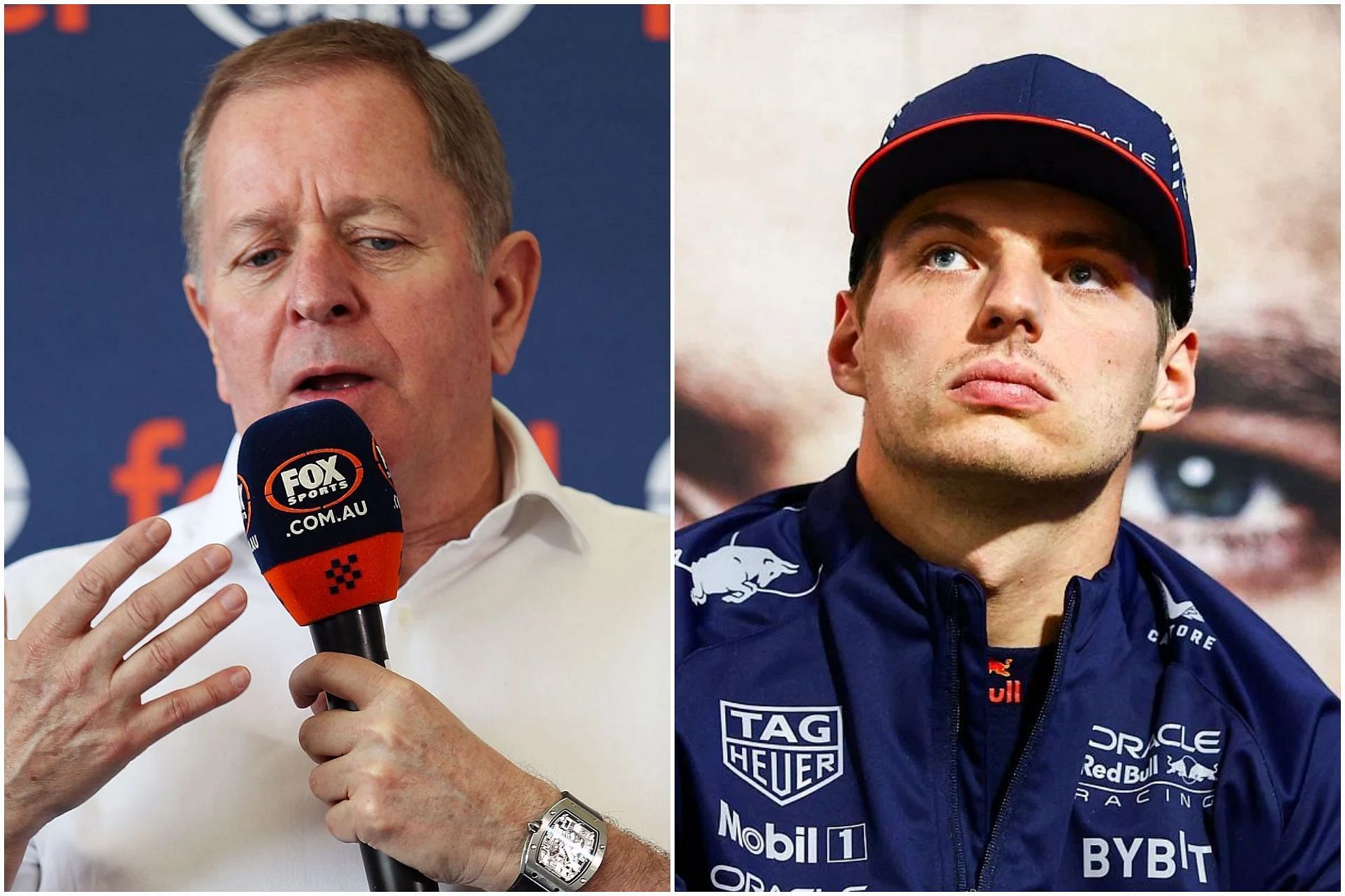 Martin Brundle (L) and Max Verstappen (R) (Image via Getty)