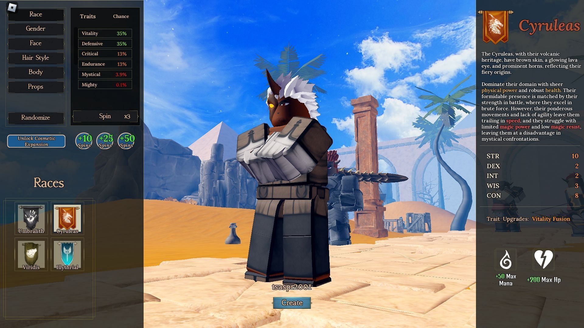 The Cyruleas race has massive physical strength (Image via Roblox)