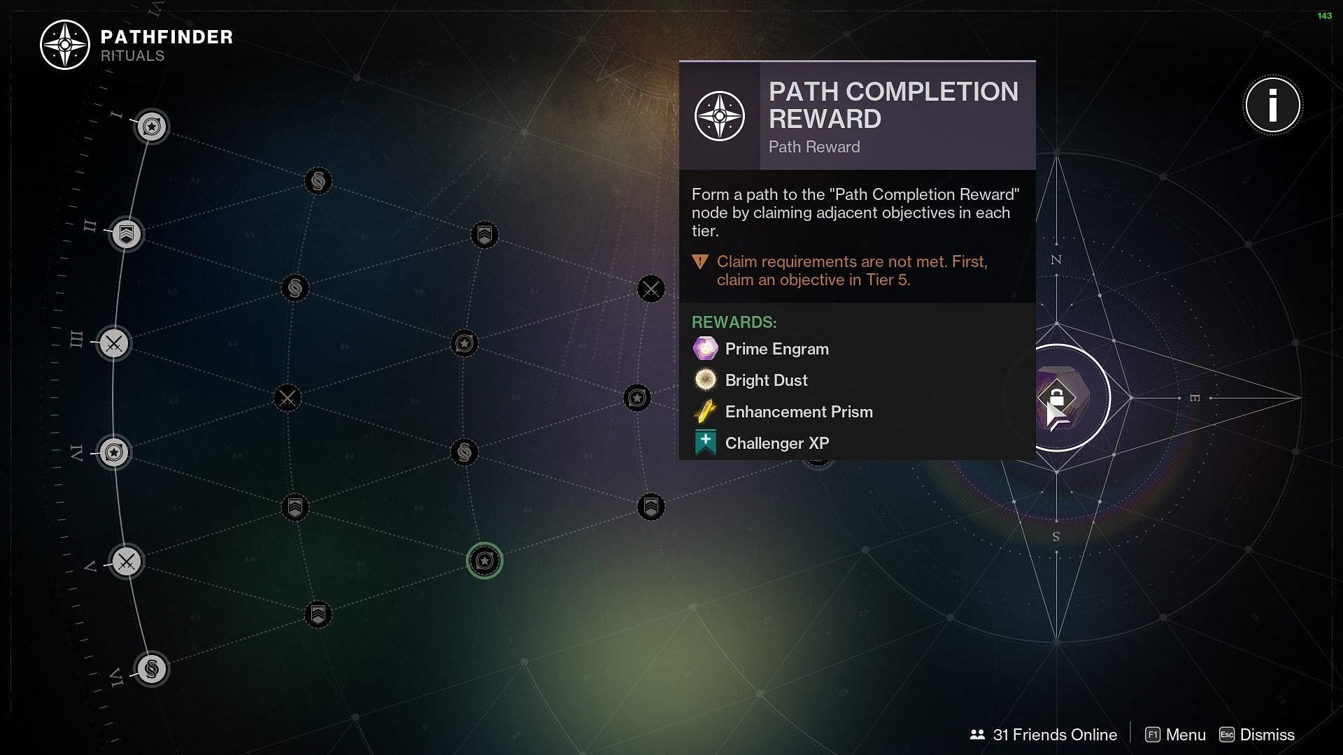 Pathfinder first-time completion reward (Image via Bungie)