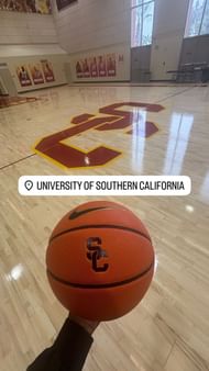 Carmelo Anthony's son Kiyan Anthony shares an IG post from USC
