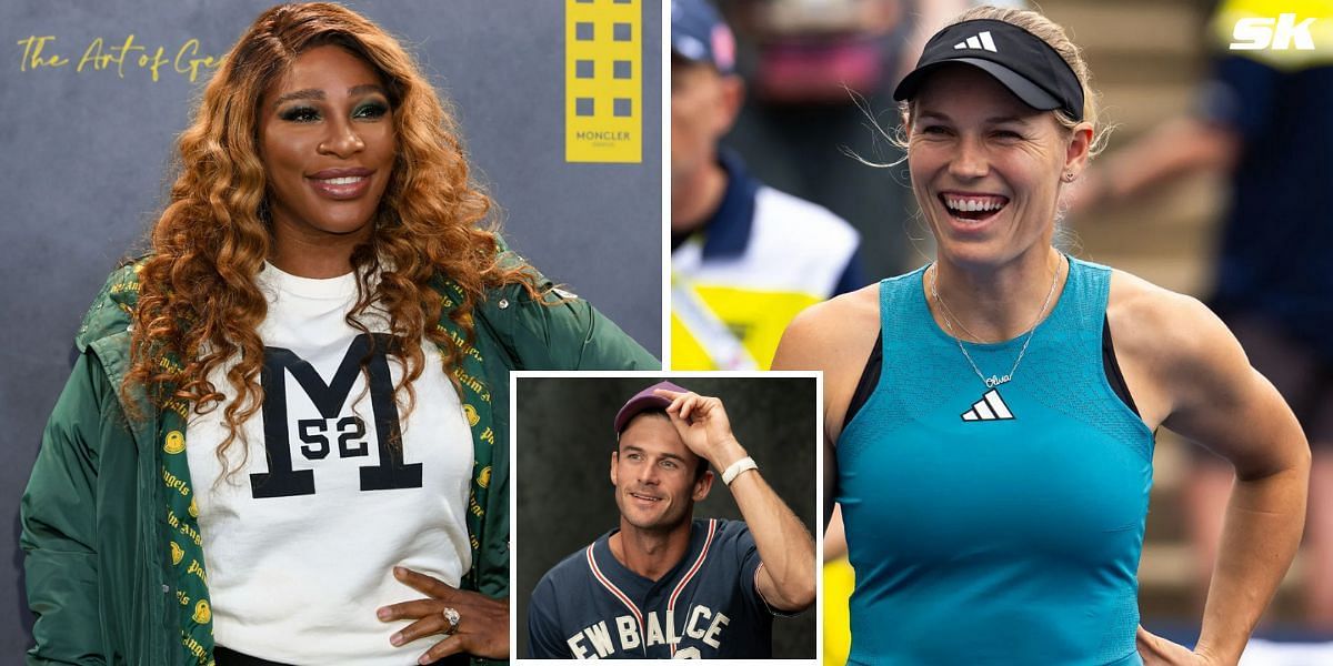 Serena Williams (L), Tommy Paul (inset) and Caroline Wozniacki (R) (Source: Getty)