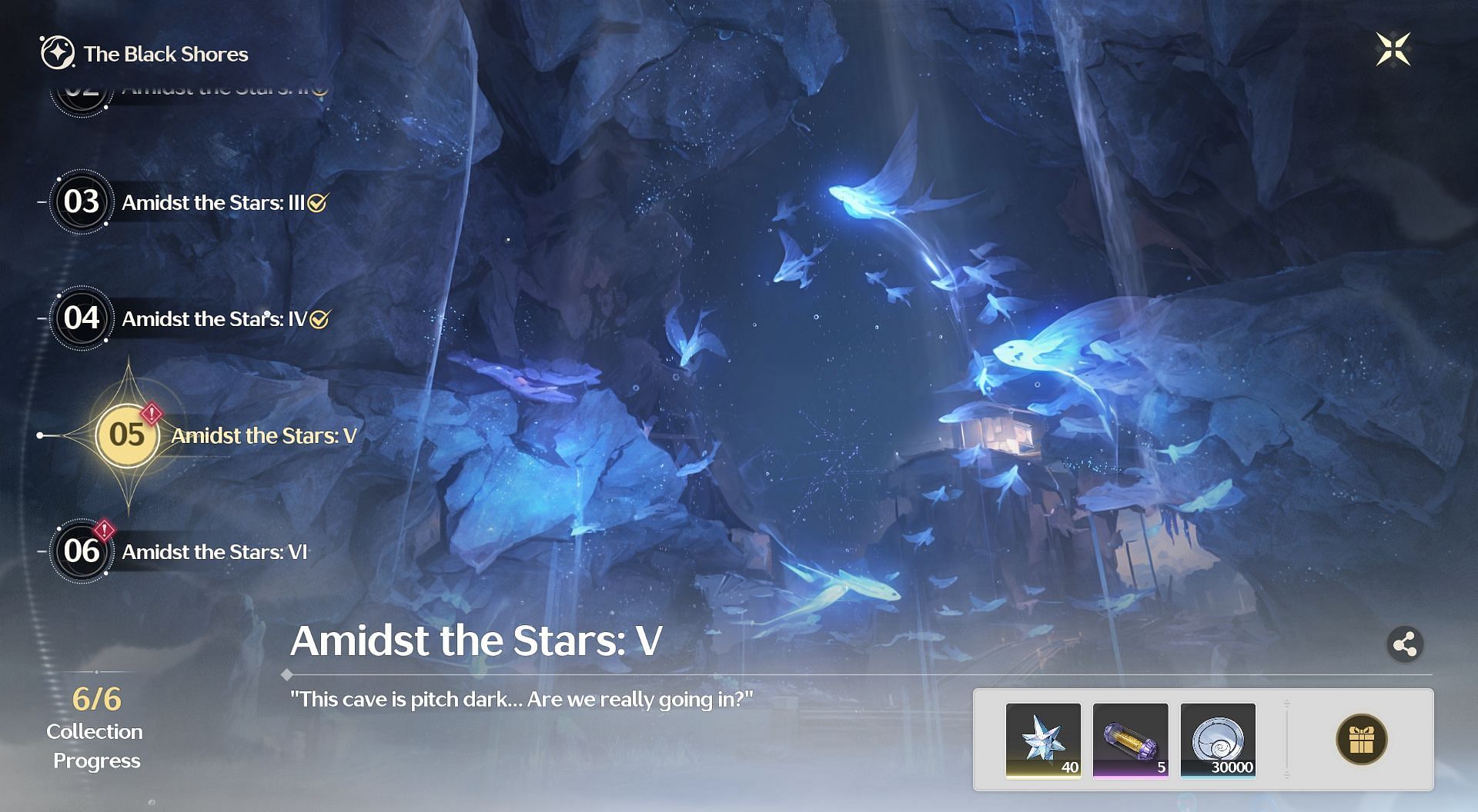 Claim the rewards for Amidst the Stars: V &amp; VI (Image via Kuro Games)