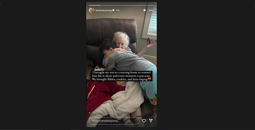 Breanna Young takes her son to a nursing home