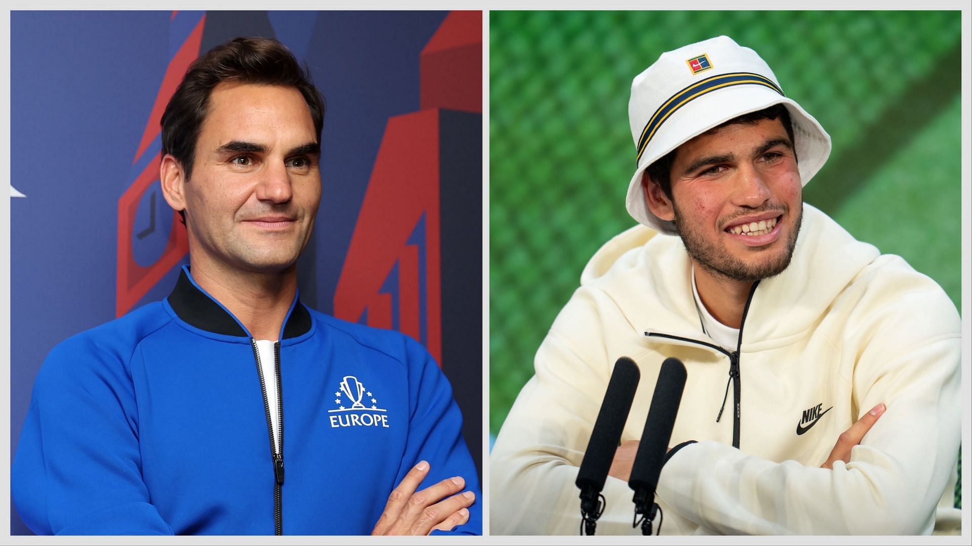 Roger Federer (L) &amp; Carlos Alcaraz (R) [Image Source: Getty Images]