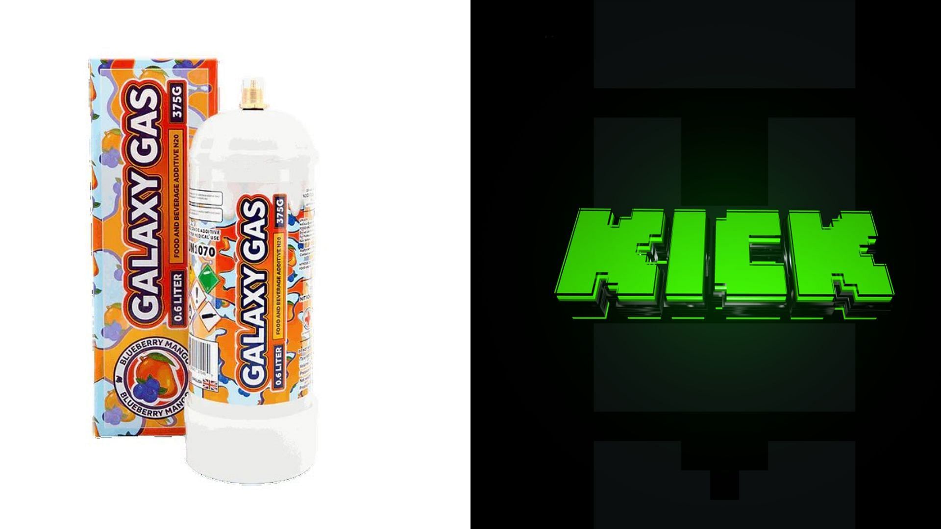 Kick has banned the usage of Galaxy Gas by content creators (Image via @DramaAlert/X and Kick)