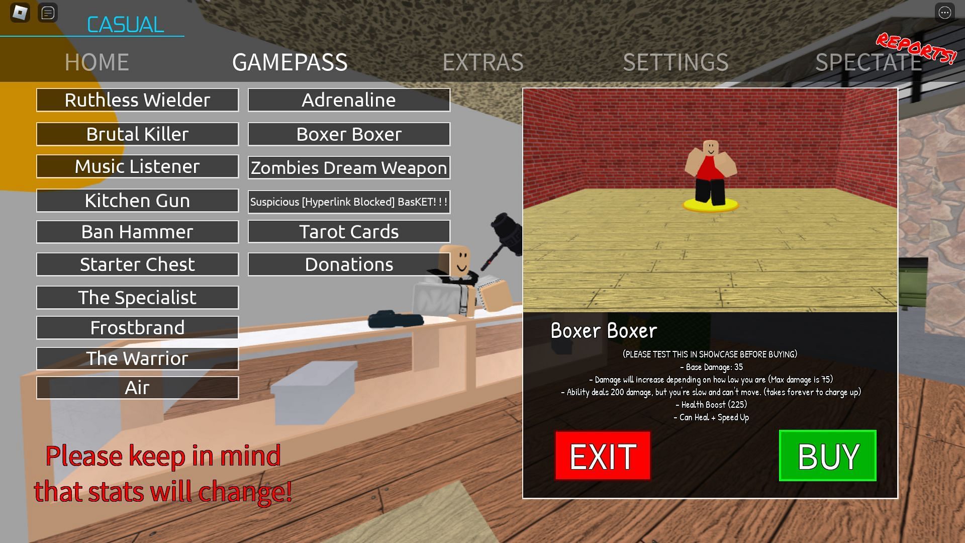 Selection of gamepasses (Image via Roblox)