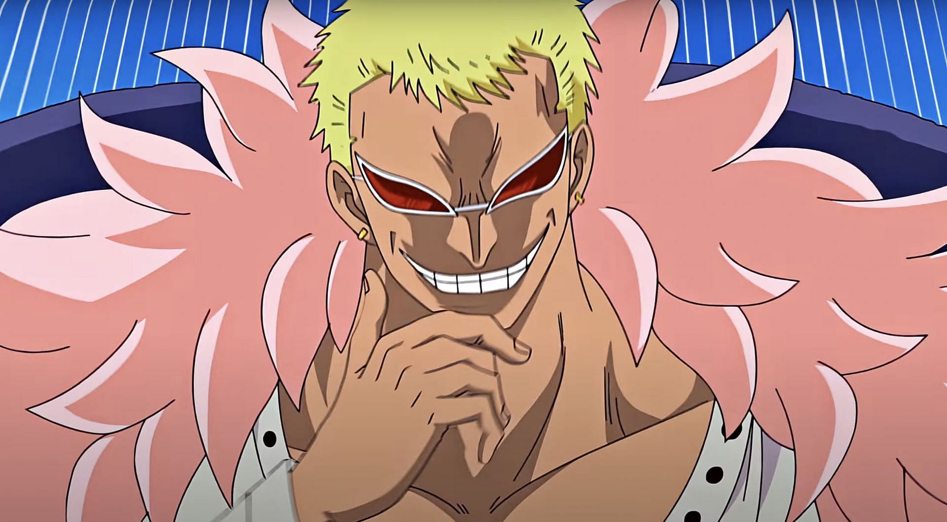 Donquixote Doflamingo as seen in anime (Image via Toei Animation)