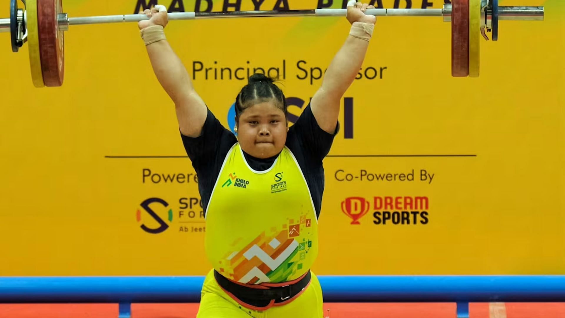 18-year-old Indian weightlifter Maibam Martina Devi shattered national records during her performance at the 2024 Junior World Weightlifting Championships (Image Credits: olympics.com)