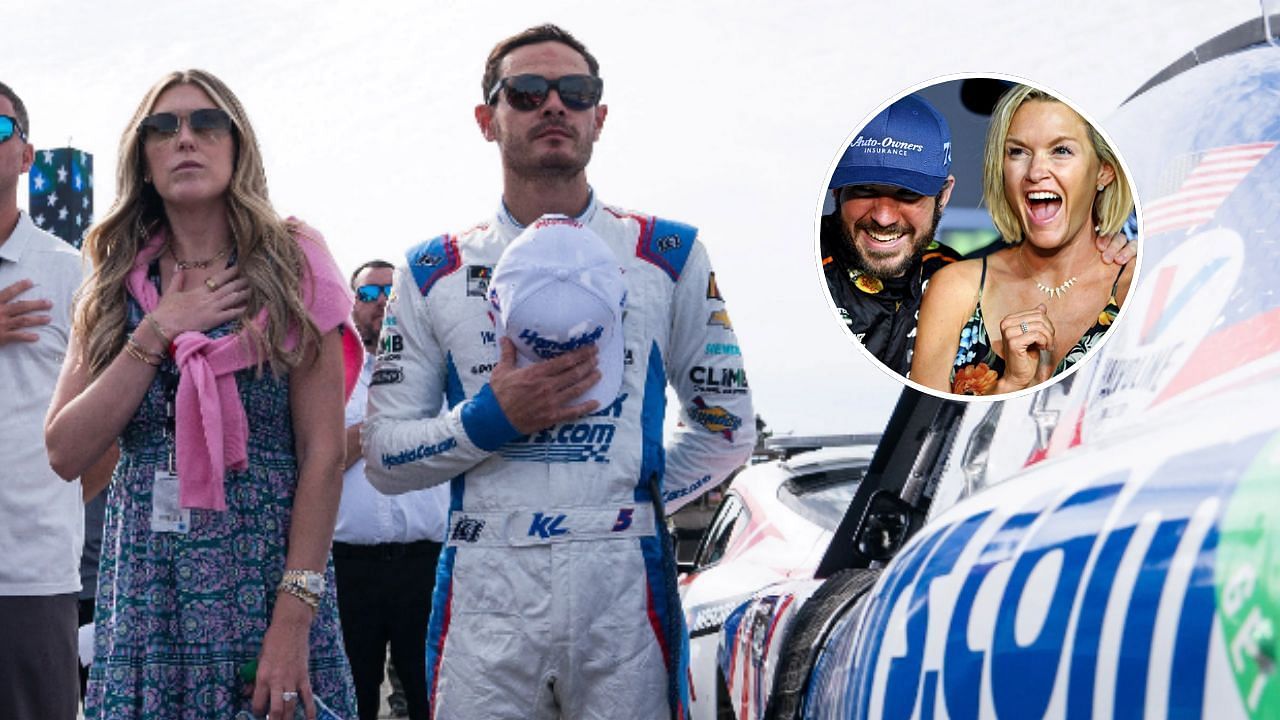 Kyle Larson and his wife Katelyn attended the Martin Truex Jr. foundation event. ( Both images via Imagn )