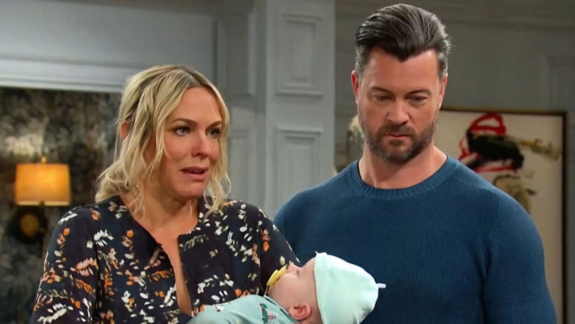 Nicole, EJ and baby Jude in a still from Days of Our Lives 