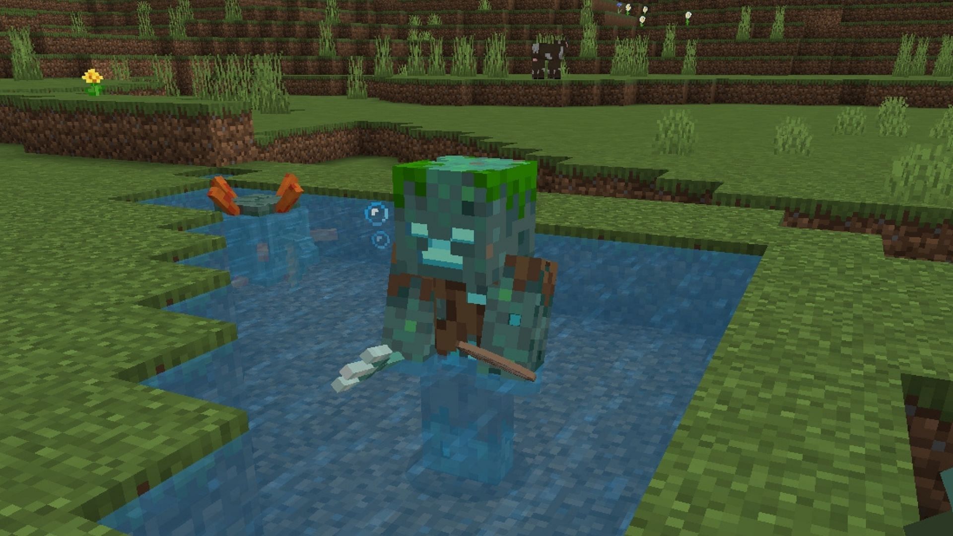 The drowned should be avoided unless they are carrying the trident (Image via Mojang Studios)