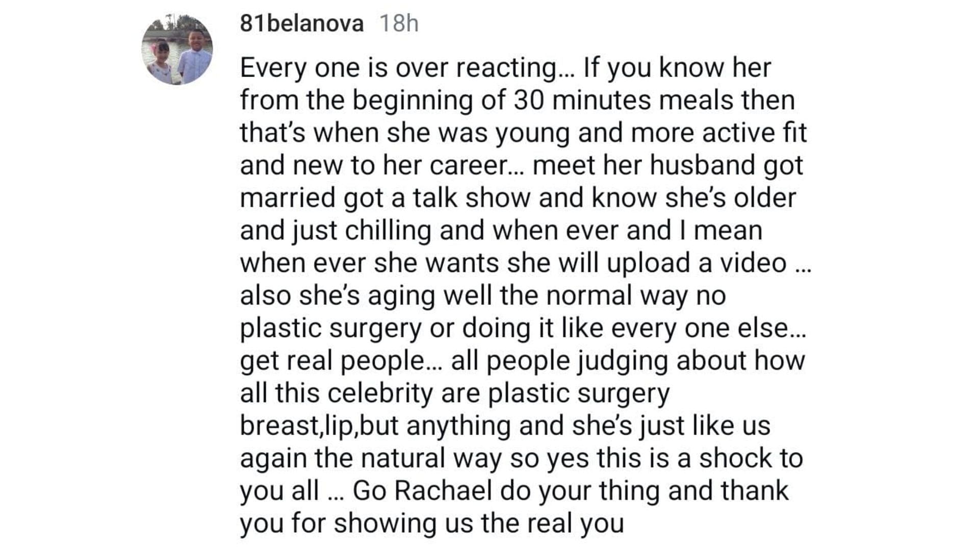 Fans supported Ray on her video (Image via Instagram / @81belanova)