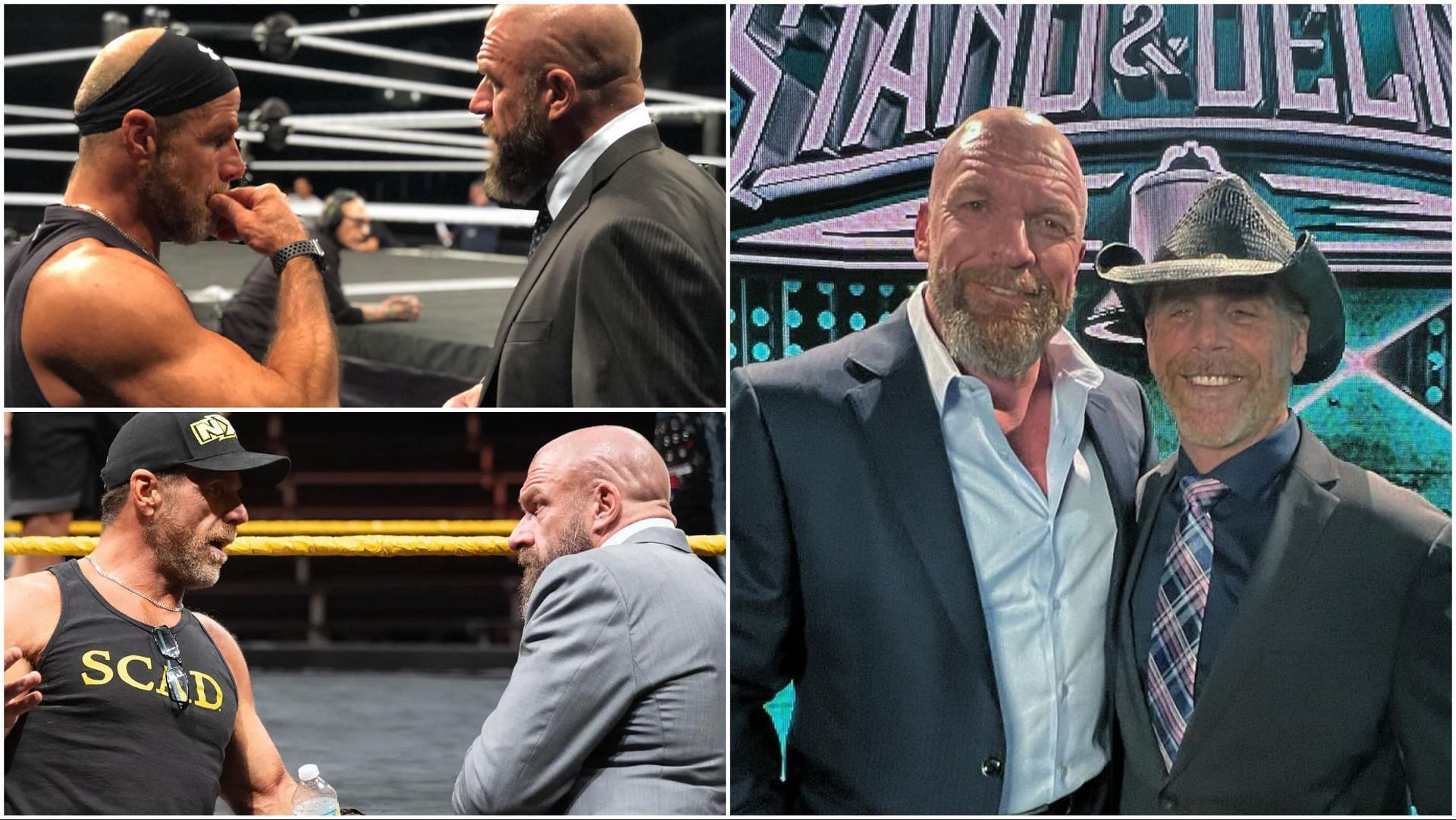 WWE Hall of Famers Shawn Michaels and Triple H at work