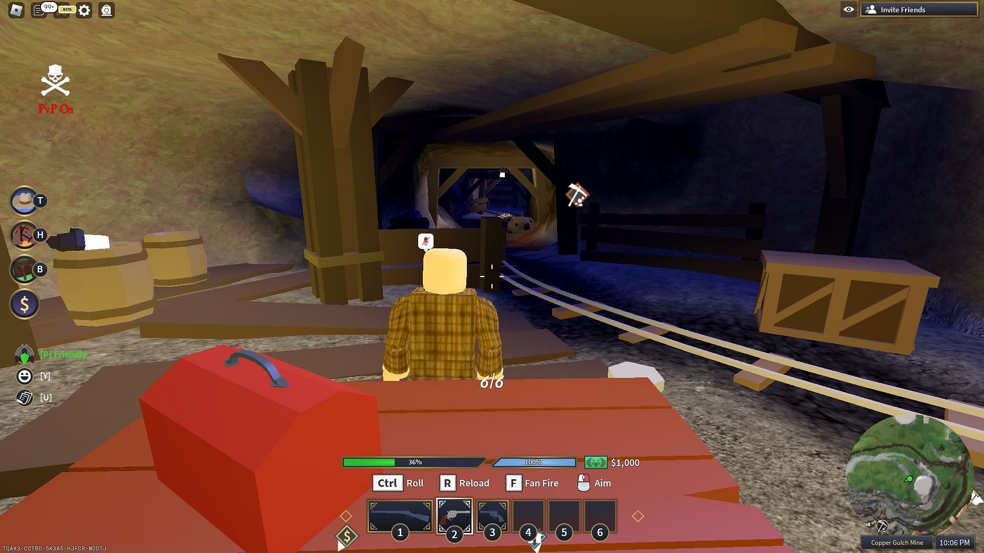 Gameplay screenshot of the Mines (Image via Roblox)