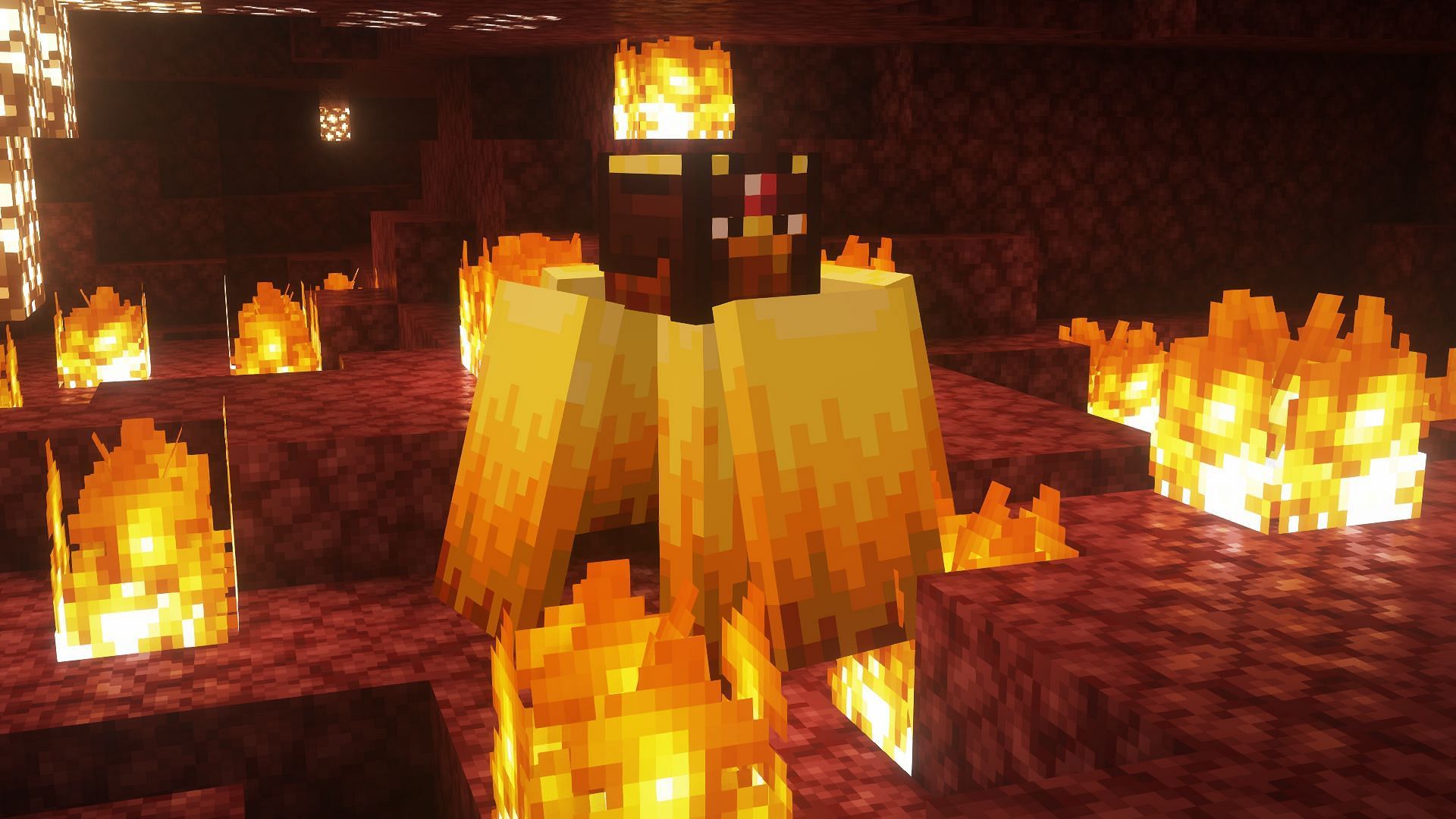 A wildfire mob in the Nether (Image via Mojang)