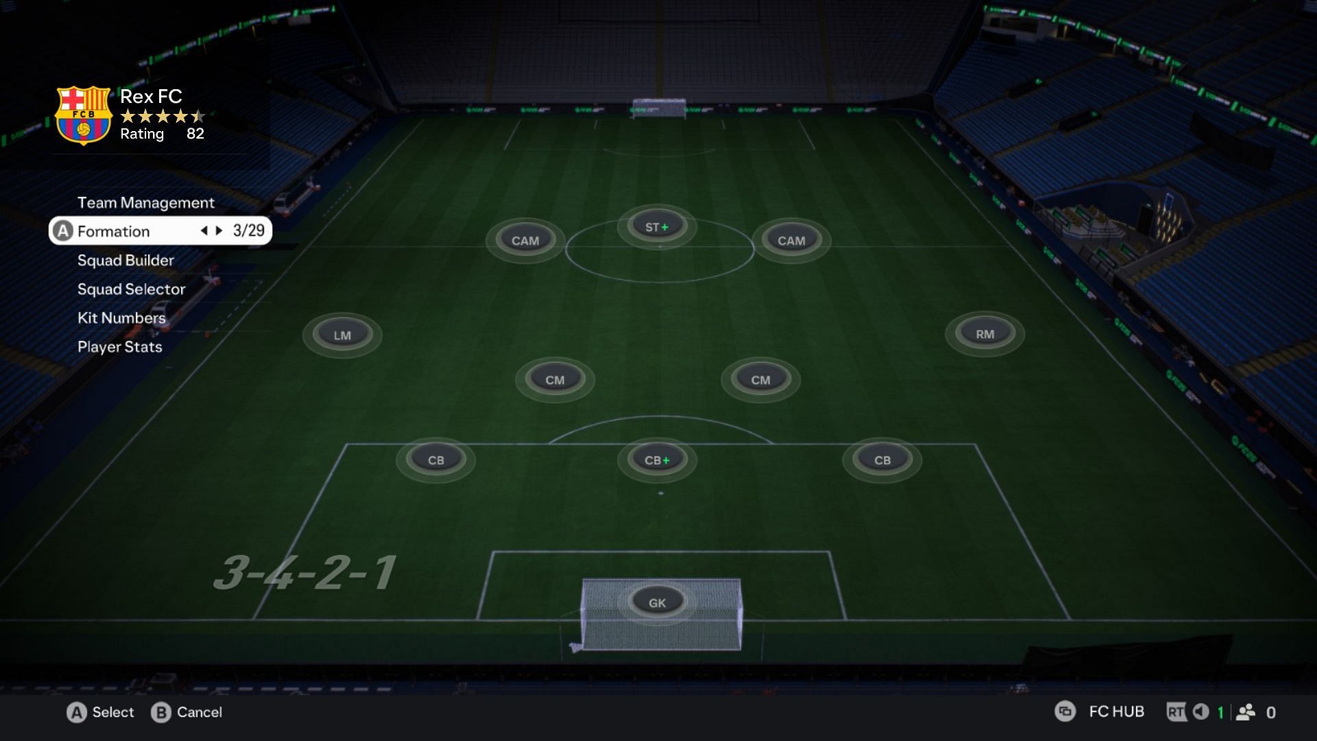 3-4-2-1 formation as seen in the game (Image via EA Sports)