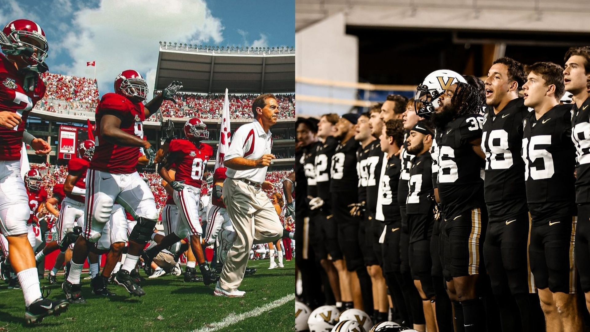 Retired Alabama coach Nick Saban and the Vanderbilt team (Alabama &amp; Vanderbilt