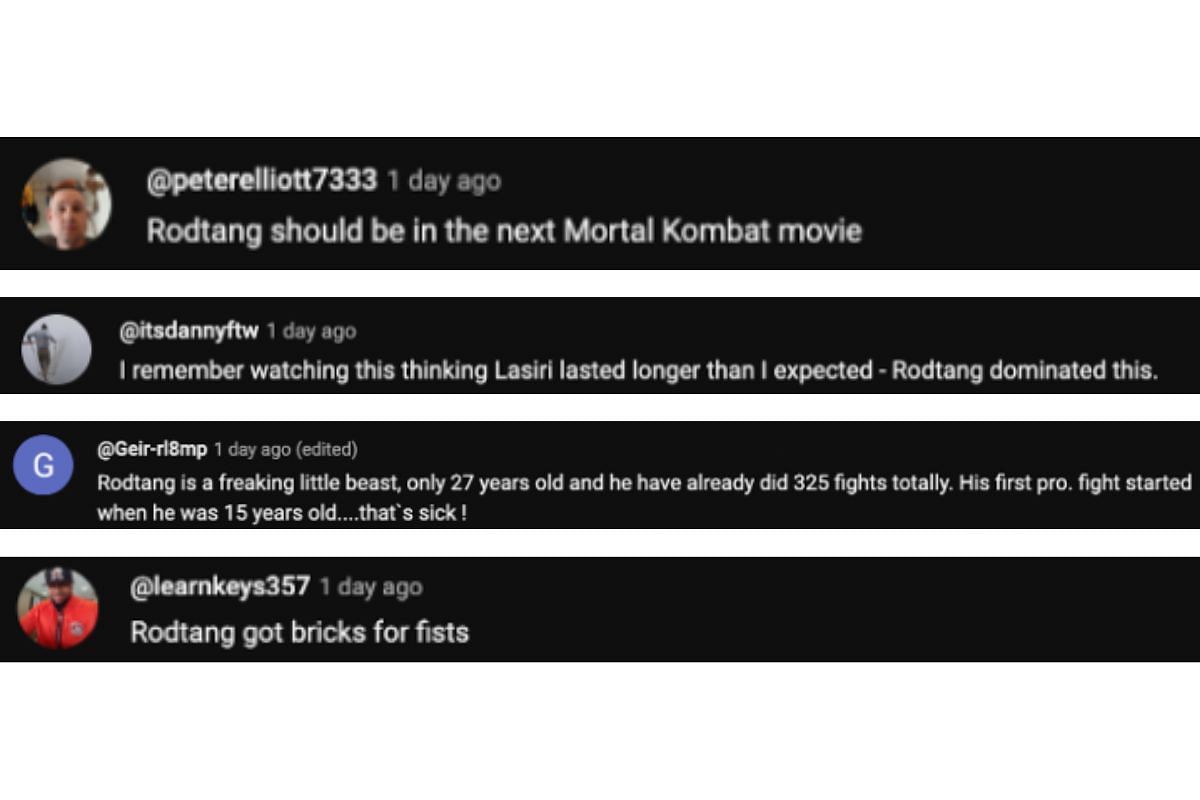 Screenshot of fans&#039; comments