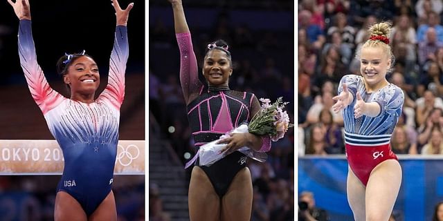 Simone Biles, Jordan Chiles, and Joscelyn Roberson reunite after Paris Olympics. PHOTO: All from Getty Images