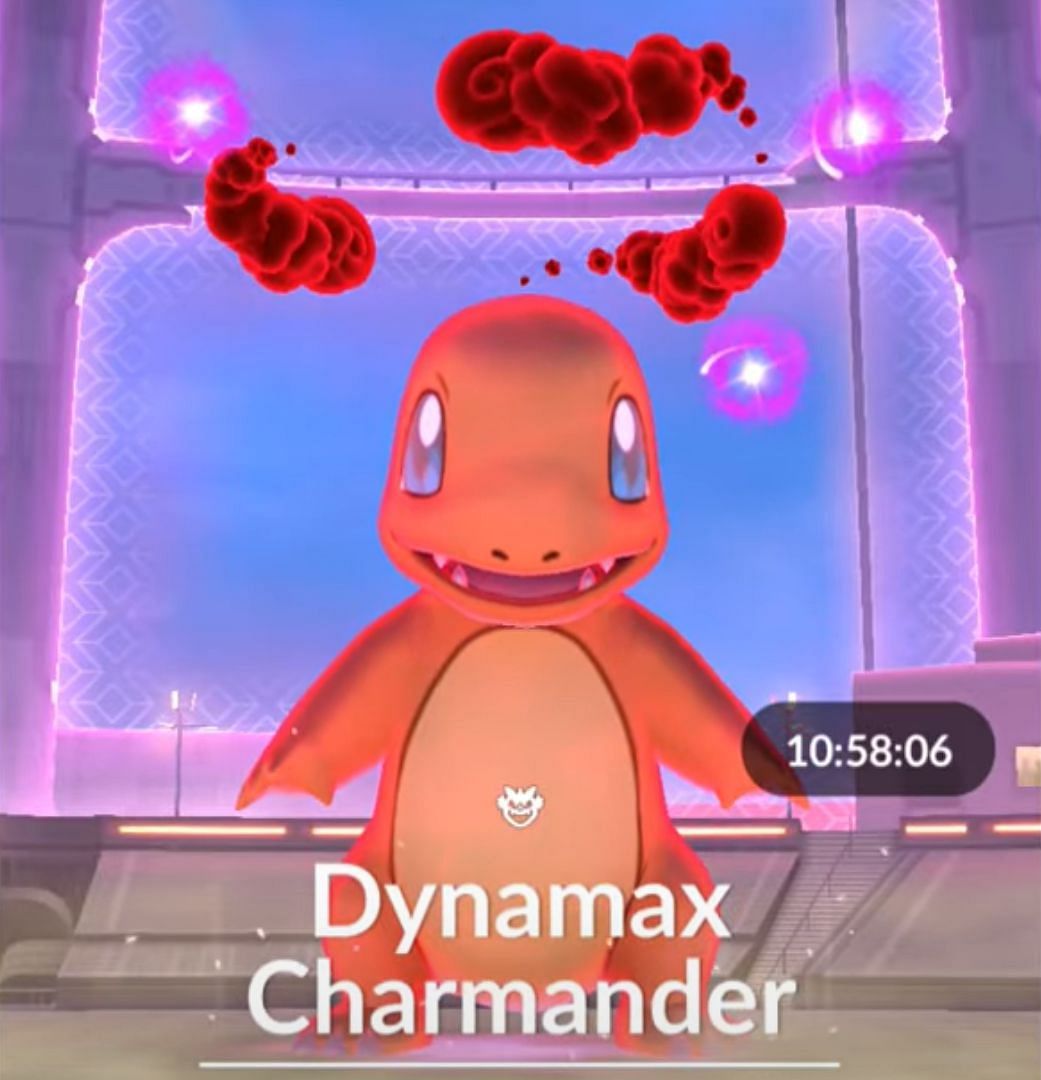 Dynamax Charmander in a Pokemon GO Max Battle (Image via The Pokemon Company)