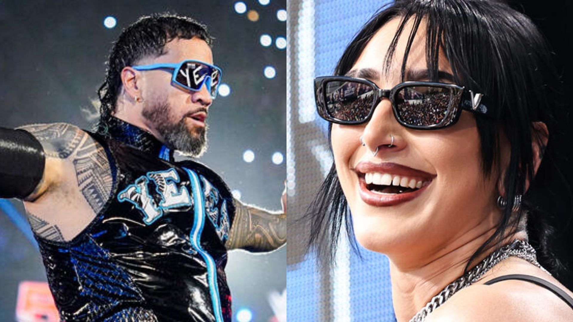Jey Uso on the left and Rhea Ripley on the right (Image Credits: WWE.com)