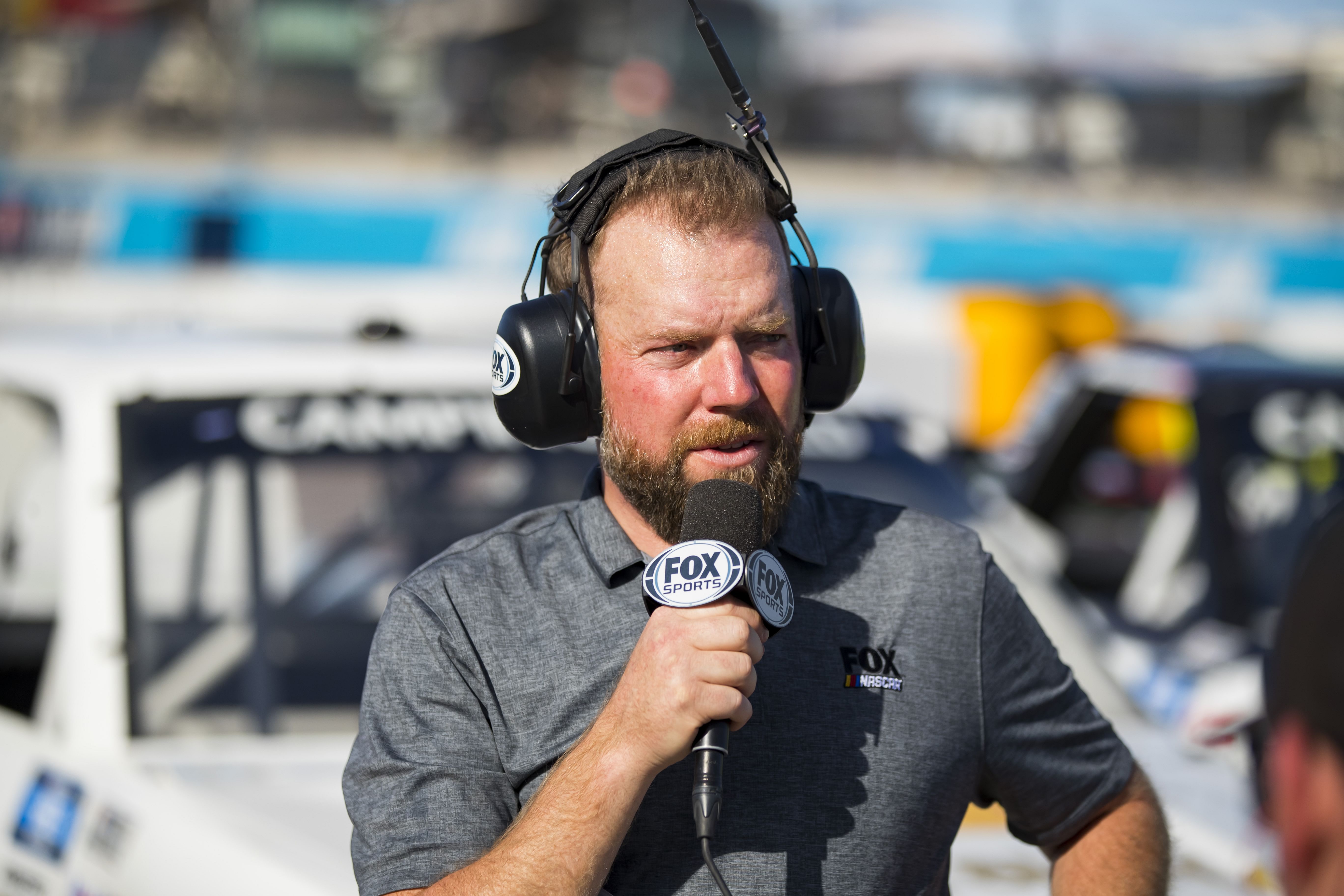 Regan Smith during Camping World Truck Series Lucas Oil 150 Championship race at Phoenix Raceway in 2021 (Source: Imagn)