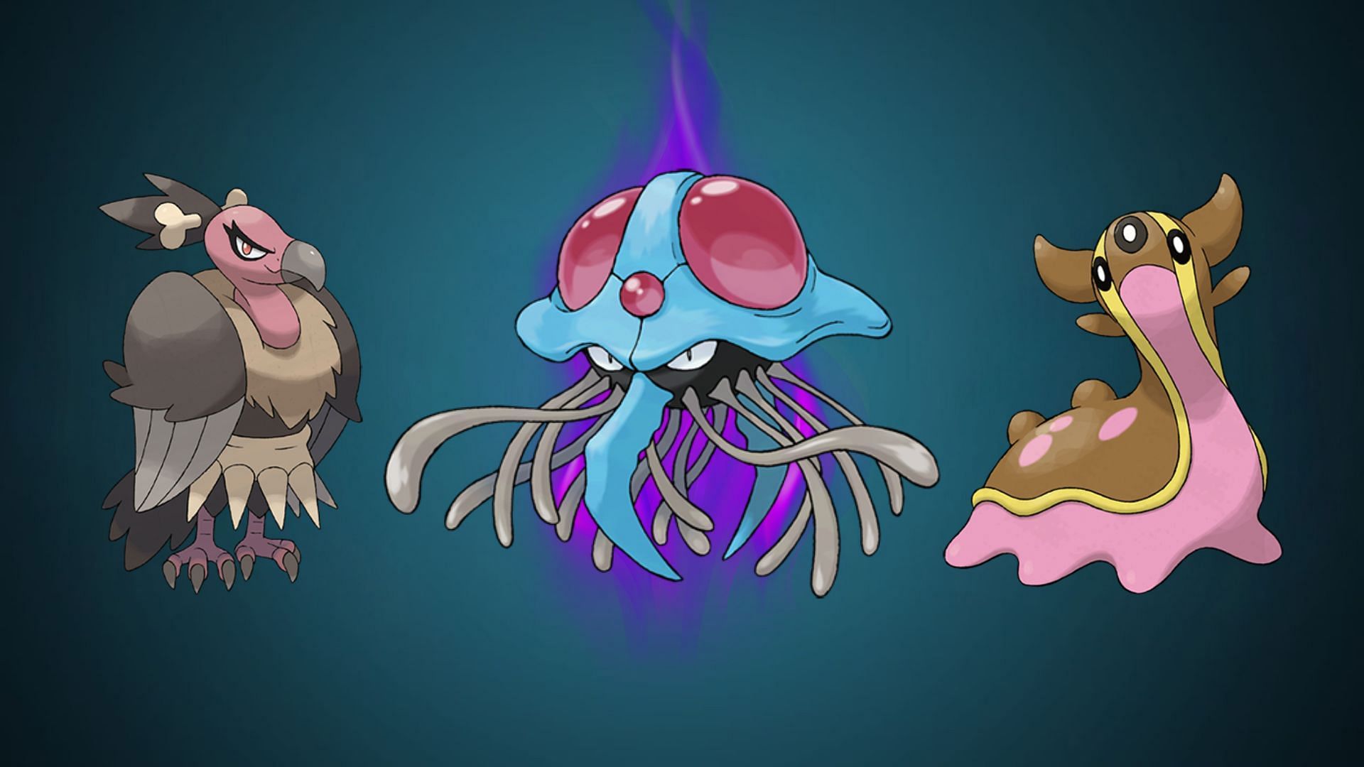 Gastrodon, Shadow Tentacruel, and Mandibuzz (Image via TPC)