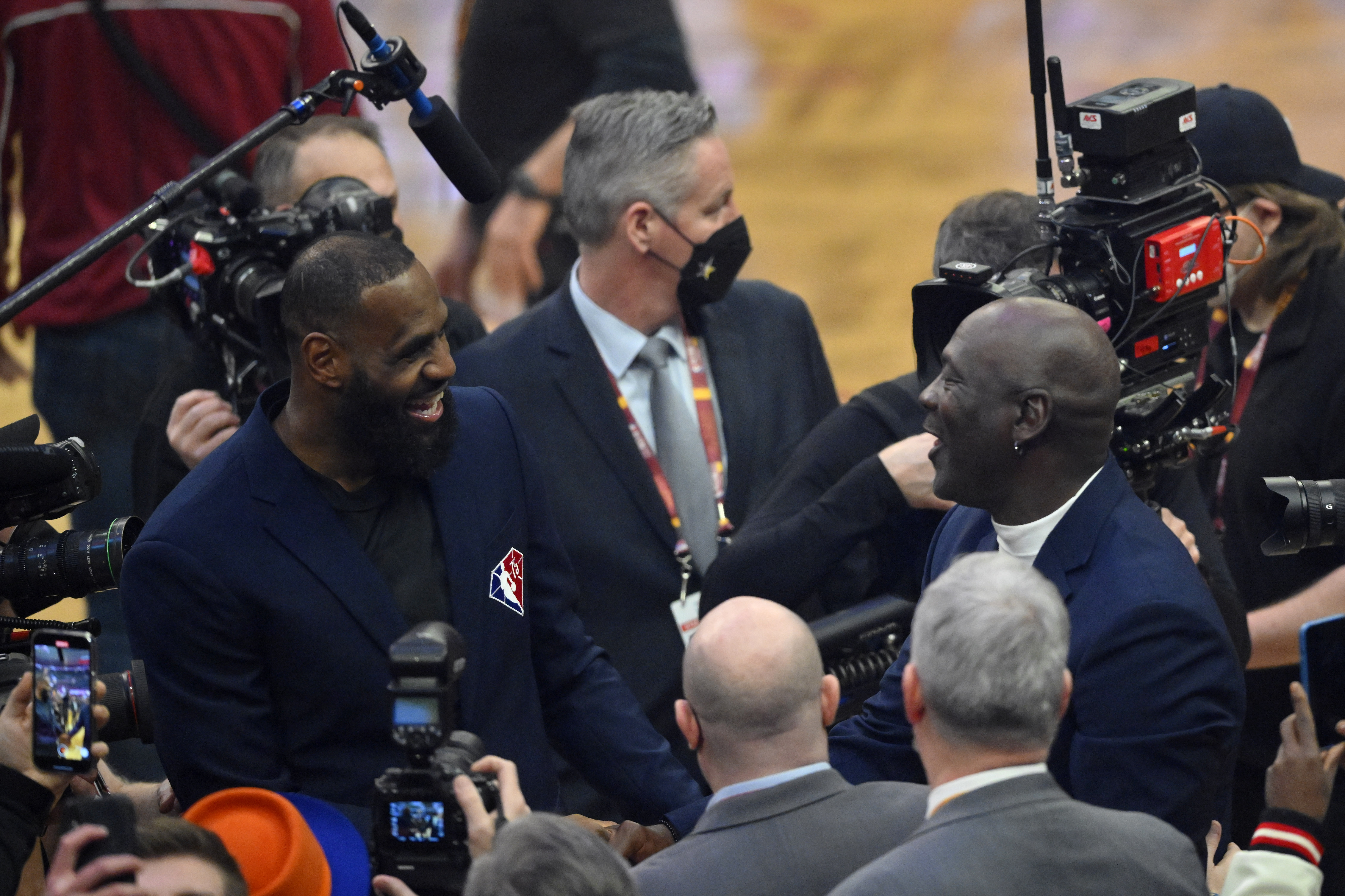 LeBron James and Michael Jordan at the 2022 NBA All-Star Game - Source: Imagn