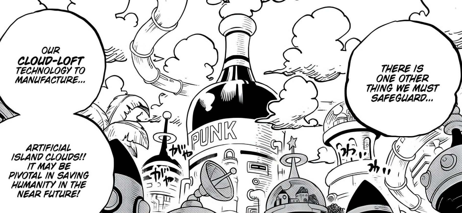 Vegapunk revealing the role of his Cloud-loft technology (Image via Shueisha)