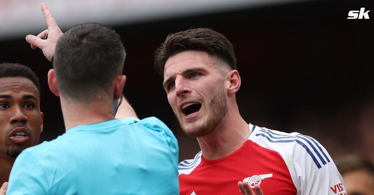 Ex-Arsenal star slams Declan Rice red card decision against Brighton with cheeky comment on Instagram.