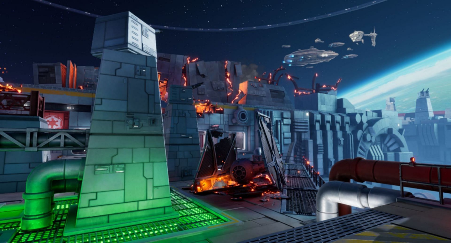 Players can visit many crash sites and immerse themselves in the map&#039;s Imperial interiors (Image via Zynga)